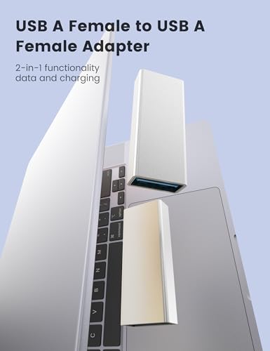 Fidioto 【5-Pack】 SuperSpeed 5Gbps USB Female to Female Adapter, USB A Female to Female Coupler Connector for Data Extension,Hard Drive, Flash Drive Charging Cable Joiner (Sliver) - color: A Female-A Female