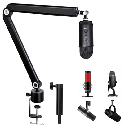 Blue Yeti Boom Arm with Extension Tube - Mic Boom Arm Compatible with HyperX QuadCast, Weighted Metal Height adjustment Mic Arm for QuadCast,Blue Yeti,Shure MV7,Rode and Most Gaming Mic By SUNMON - color: 𝙈𝙞𝙘𝙧𝙤𝙥𝙝𝙤𝙣𝙚 𝘽𝙤𝙤𝙢 𝘼𝙧𝙢