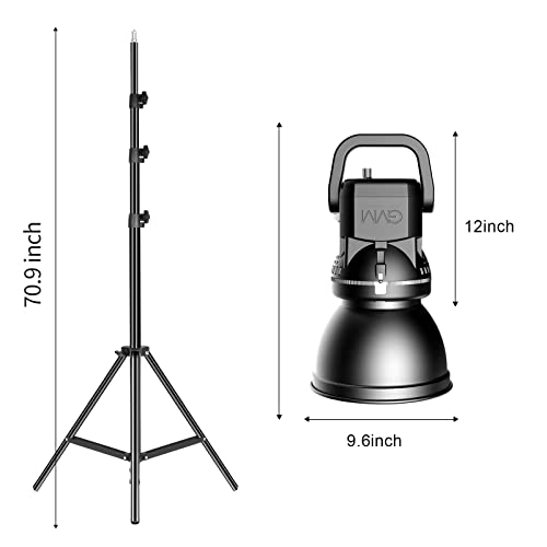 GVM 80W CRI97+ 5600K Dimmable LED Video Lights with Bowens Mount Kit Continuous Output Lighting Spotlight for YouTube Vlog Wedding Photography Shooting Light with Reflector