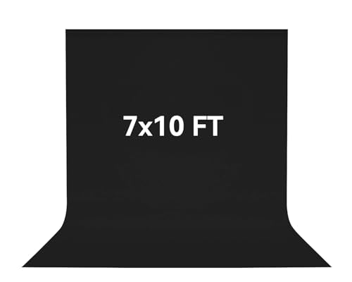 7X10 FT Black Backdrop, 100% Polyester Photography Background Curtain Screen, Foldable Washable Black Screen for Professional Photoshoot Portraits Party Video Studio - color: Black, size: 7 X10FT