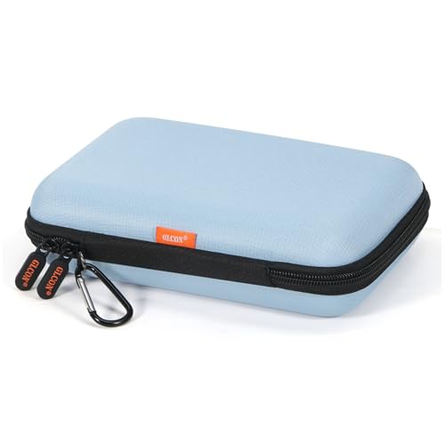 Shockproof Hard Shell Carrying Case - Light-Blue Case for External Hard Drive, Power Bank, Charger, Cable, Cell Phone, Electronic Accessories - Larger Capacity Storage Pouch Portable Travel Bag - color: Light-Blue
