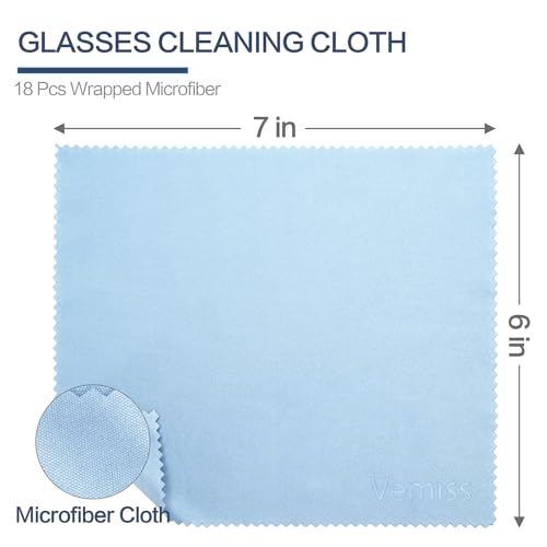 Vemiss 6 Pack Microfiber Glasses Cleaning Cloth, Wipes Lens Eyeglasses & Screens - Reusable, Portable with Keychain & Pouch - Sunglasses, Jewelry, Phone Cleaner Cloth (Color 1) - color: Color 1