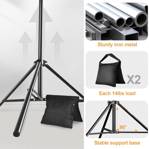 EMART Photo Backdrop Stand kit, 6.9 x 10 ft Back Drop Adjustable Frame for Photography, Photoshoot Banner Background Support Holder for Parties Dectoration - size: 6.9x10ft