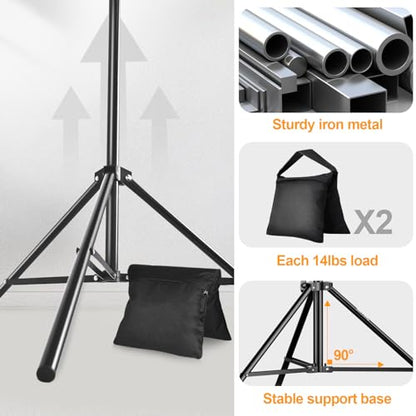 EMART Photo Backdrop Stand kit, 6.9 x 10 ft Back Drop Adjustable Frame for Photography, Photoshoot Banner Background Support Holder for Parties Dectoration - size: 6.9x10ft