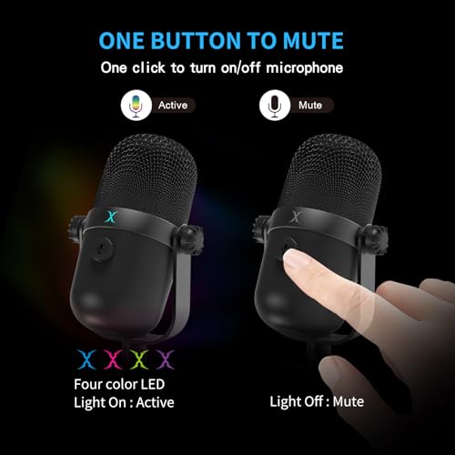FOXXRAY SUM-13 Gaming USB Microphone for Streaming, Podcasting on PC/Laptop/Mobile, Cardioid Pickup Microphone with Noise Cancellation, Mute Button and Adjustable Stand, Plug and Play