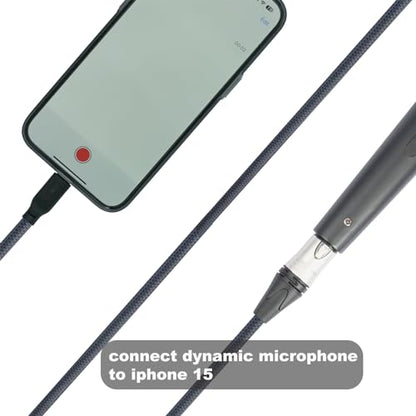 6.6Feet USB C to XLR Female Mic Link Converter Cable,Female XLR to USB C Micphone Cable for Dynamic Microphone iPhone 15,ipad,Notebook,Tablet - color: enhanced version, size: 6.6FT