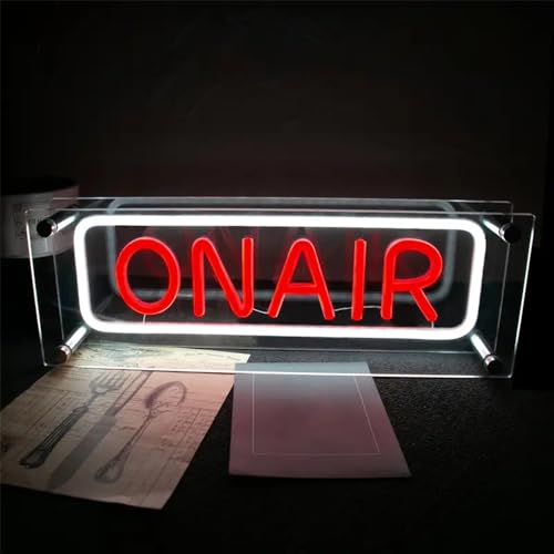 On Air Neon Sign USB Powered LED Recording Lights Desktop Sign Beautiful Acrylic LightBox for Bedroom, Streaming Studio, Game Room, Table Decoration, Podcast Studio, Party Bar Art Décor - color: On Air