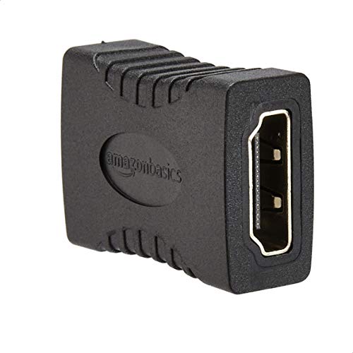 Amazon Basics HDMI Female to Female Coupler Adapter for 4K@60Hz Video (2 Pack), 29 x 22mm, Black