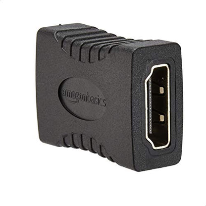 Amazon Basics HDMI Female to Female Coupler Adapter for 4K@60Hz Video (2 Pack), 29 x 22mm, Black