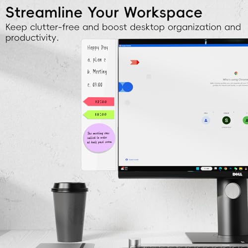 Magnetic Monitor Memo Board, Acrylic Message Reminder Board for Moniter Side, Office Desk Accessories for Women Men, Computer Sticky Note Holder Home Office Memo Holder, White, XL - style: 13.2" X 3.3"-White-1Pack