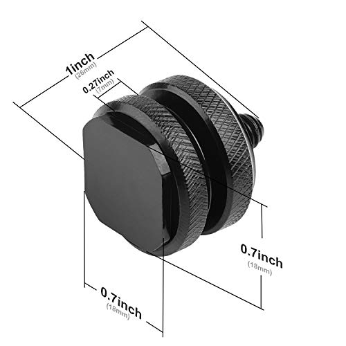 Camera Hot Shoe Mount to 1/4"-20 Tripod Screw Adapter,Flash Shoe Mount for DSLR Camera Rig (Pack of 4) - color: Hot Shoe Mount 4Pack