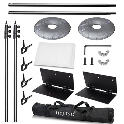 Photo Video Studio Photography 10 x 8.5ft Pipe and Drape Stand with 12 x10ft 100% Muslin White Backdrop Background Support System Kit,Clamp, Water Bag,Carry Bag