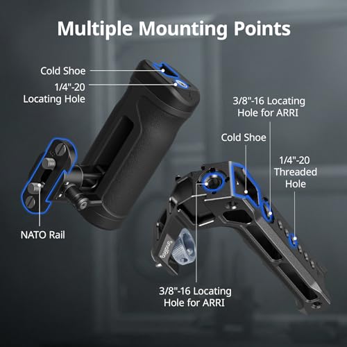 SmallRig Mini Side Handle and Top Handle Kit for Camera Cage, Ergonomic Camera Handle for Left or Right Hand, 30mm/1.2in Up and Down Adjustable - style: Side and Top Handle Kit
