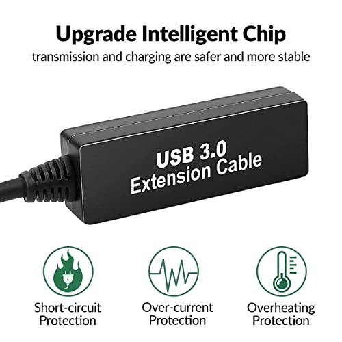 33FT USB 3.0 Active Extension Cable,USB Extension Cord A-Male to A-Female,Compatible with Oculus Quest 3 VR,Headset,Hard Drive,Printer,Webcam,Scanner,PS4 More - size: 33FT