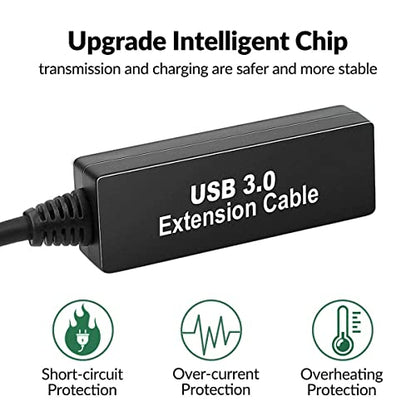 33FT USB 3.0 Active Extension Cable,USB Extension Cord A-Male to A-Female,Compatible with Oculus Quest 3 VR,Headset,Hard Drive,Printer,Webcam,Scanner,PS4 More - size: 33FT