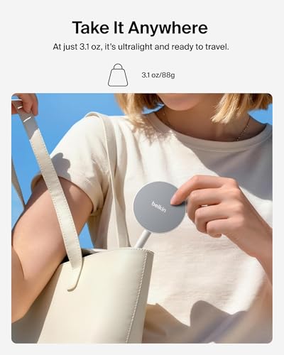 Belkin Stage Magnetic Tripod Phone Mount - Lightweight MagSafe & Qi2 Compatible 360° Rotating Smartphone Holder for iPhone 17 & 16, Android, TikTok, YouTube, Streaming, Influencers, Vlogging, Content - style: Magnetic Phone Holder