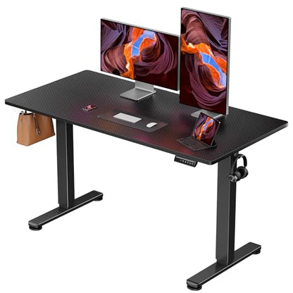 ErGear Height Adjustable Electric Standing Desk, 48 x 24 Inches Sit Stand up Desk, Memory Computer Home Office Desk, Carbon Fiber Black - color: Carbon Fiber Black, size: 47.2 X 23.6 Inches