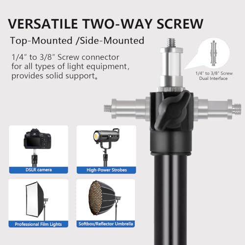 Light Stand Photography with Air-Cushioned,9ft/2.75m Adjustable Aluminum Heavy Duty Tripod Stand Studio Sturdy Tripod for Speedlite Flash Softbox Strobe Light Camera max Load 17lbs