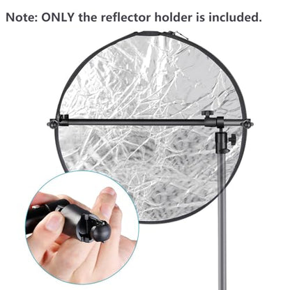 Extendable Reflector Holder Arm, Photo Telescopic 27.9" to 47.2" Boom Arm 360° Swivel Reflector Bracket for Product Portrait Studio Outdoor Photography - style: Reflector Holder
