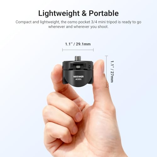 NEEWER Mini Tripod Compatible with DJI Osmo Pocket 4 & 3, Small Desktop Gimbal Camera Holder Mount Stand with 1/4" Screw Compatible with Insta 360 X5 X4 X3, Upright/Handheld Mode Switch, AC051 - style: AC051