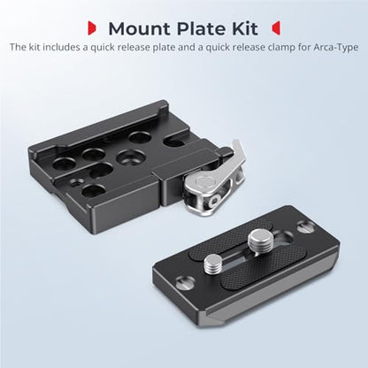 SMALLRIG Universal Quick Release Mount Plate Kit for Arca-Type, Built in Clamp and Plate, with 1/4''-20 & 3/8''-16 Threaded Holes- 2144B - style: Mount Plate Kit
