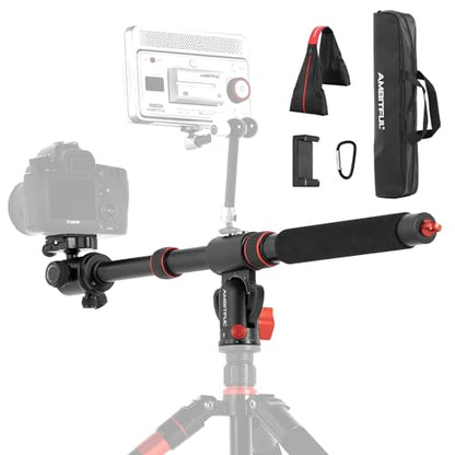 AMBITFUL 42" Heavy Duty Aluminum Tripod Boom Arm Horizontal Center Column arm with Sandbag, 360° Rotatable Overhead Photography Arm for Camera, 22lbs Load Capacity (Tripod Arm) - size: Tripod Arm