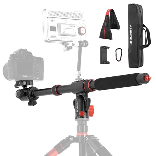 AMBITFUL 42" Heavy Duty Aluminum Tripod Boom Arm Horizontal Center Column arm with Sandbag, 360° Rotatable Overhead Photography Arm for Camera, 22lbs Load Capacity (Tripod Arm) - size: Tripod Arm