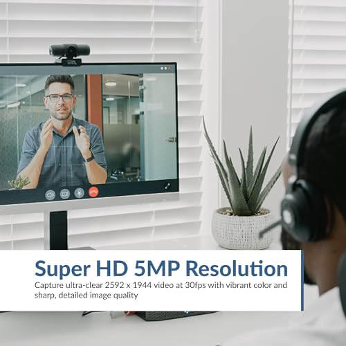 Cyber Acoustics CA Essential Super HD Webcam (WC-3000) USB Webcam, 5MP Super HD Video up to 2592x1944 at 30fps, Autofocus & Light Correction, Dual Omnidirectional Mics - size: WC-3000