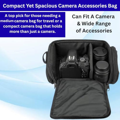 Acuvar Medium Soft Padded Camera Bag Case for DSLR and Mirrorless Cameras – Fits Nikon, Canon, Sony, Pentax, Olympus, Panasonic, Samsung & More – Shockproof Protection for Lenses & Accessories - style: B) Medium