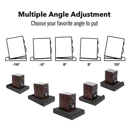 JBER 2 Pack Acoustic Isolation Pads, Studio Monitor Speaker Isolation Foam Pads, High Density Acoustic Foam Suitable for 5 Inch Speakers for Sound Improvement Prevent Vibrations (11 * 7.5 * 1.6") - size: MEDIUM for 5" MONITOR
