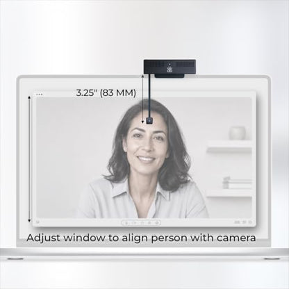 ProMini Web Camera for Meetings for Laptops & Small Screens | Eye Contact, Noise Cancelling Mic, Plug and Play USB for Mac & PC Zoom Certified, Works with Teams, Meet, and Video Calls
