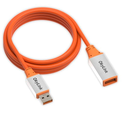 OkyLink Active USB 3.2 Gen 2 Extension Cable 10Gbps 10Gbps, 10ft | 3m, Male to Female, Built-in Signal Amplifier, Aluminum Housing, for Camera, USB Hub - color: USB3.2(10Gbps), size: 10ft (3m)