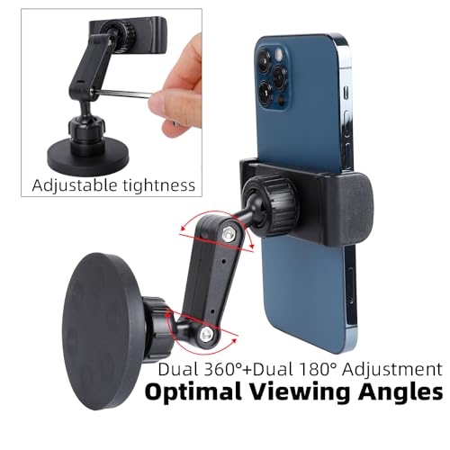 Gym Magnetic Phone Holder Mount Attach to Metal Surface, 360° Rotatable Heavy Duty Magnet Phone Mount for Gym Workout Record, Compatible with iPhone, Samsung, All Cell Phone