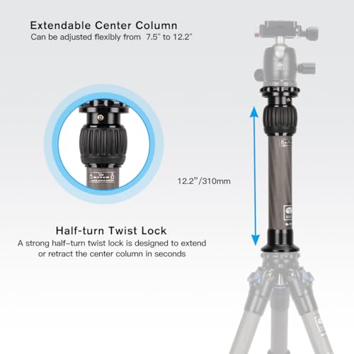 SIRUI SL-100 Two-Section Carbon Fiber Center Column-Tripod Extender-Tripod Extension Tube - size: SL-100
