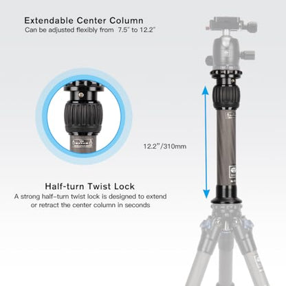 SIRUI SL-100 Two-Section Carbon Fiber Center Column-Tripod Extender-Tripod Extension Tube - size: SL-100