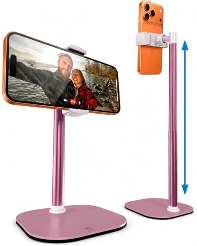 COOPER ChatStand, Adjustable Cell Phone Stand for Desk, Phone Stand for Recording, iPhone Holder for Filming, Small Tripod for iPhone, Fits Samsung, Android Smartphones, (Pink Rose Gold) - color: D - Rose Gold