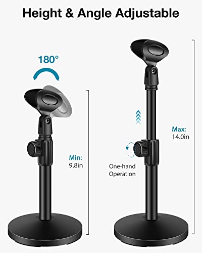 InnoGear Mic Stand Desk, Adjustable Desktop Microphone Stand Table with Shock Mount Mic Clip Pop Filter 3/8" to 5/8" Adapter for Blue Yeti Hyper X QuadCast S AT2020 Fifine K669B Shure SM58 SM48 PGA48