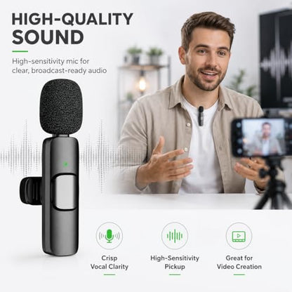 USB C Mini Lavalier Microphone for iPhone 15 16 and Android Devices