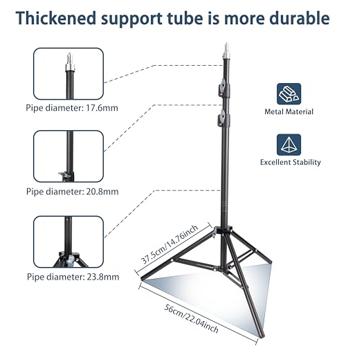 Phone Tripod Stand, UEGOGO 86" Tall Tripod with Flexible Gooseneck & Bluetooth Remote, Adjustable Phone Holder for Video Recording, Selfies, Live Streaming, Compatible with iPhone & Android