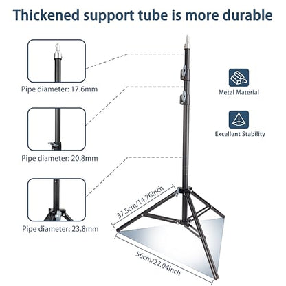 Phone Tripod Stand, UEGOGO 86" Tall Tripod with Flexible Gooseneck & Bluetooth Remote, Adjustable Phone Holder for Video Recording, Selfies, Live Streaming, Compatible with iPhone & Android