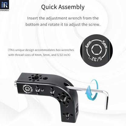INNOREL CB2L ARRI Positioning Top Handle Extension Universal CNC Multi-Function Cheese Handle 90° Right Angle Fixture Handle 3/8" Screw Fixed for Camera Rabbit Cage Video Equipment Gimbal Stabilizer - size: CB2L