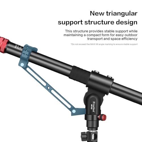 FreeSea Tripod Extension Arm & Boom Arm, 27.6–80.7 Inch Adjustable Stand | 27.6-80.7" Aluminum Alloy Heavy Duty w/ 4.4lbs Load, 90° Tilt & Extendable Tail for C Stand Photography