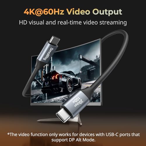 SMALLRIG USB C to C Data Cable - 1.97ft/60cm, 20Gbps Speed, PD 100W Fast Charging, for iPhone, MacBook, Cameras & More - size: 1.97FT, style: Straight to Straight