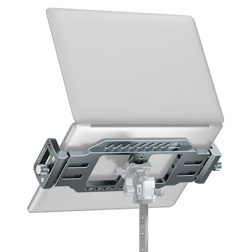 Laptop Tripod Mount with 1/4" & 3/8" Screw Holes, Arca Swiss Plate, Rubber Pad for Secure Laptop Holding – Works with Tripod Head for Vertical/Horizontal– Ideal for Musicians, Studio Recording - color: 11.5"-14.6" (29.2-37.1 cm)