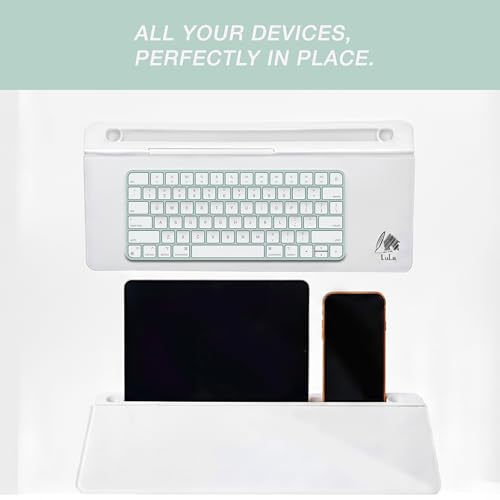 Glass Desktop Whiteboard with Storage Drawer – Premium Dry Erase Board for Desk Notes, Planning & Organization - color: White Black