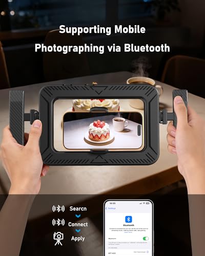 Smartphone Video Rig with LED Light, Ring Light for Phone, Video Recording with Remote, Adjustable 2900K-7000K&CRI 95+, Handheld Makeup Light for YouTube TikTok Live Streaming Makeup Vlogging