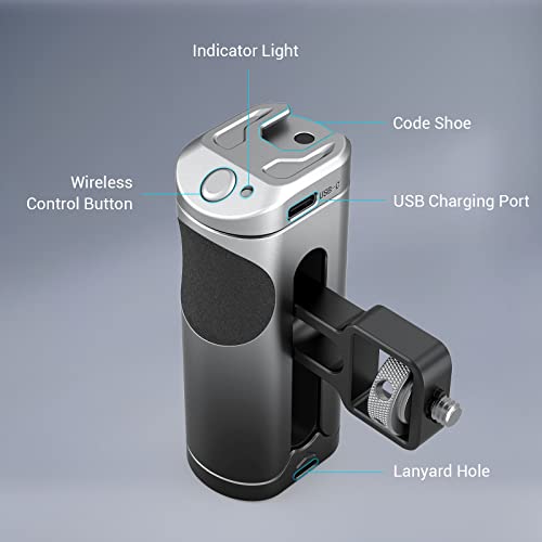 SmallRig Side Handle Grip for Smartphone Cage Video Rig, Remote Trigger Aluminum Phone Cage Handle with Wireless Remote Control Button - 3838 - size: 3838 (with wireless control)