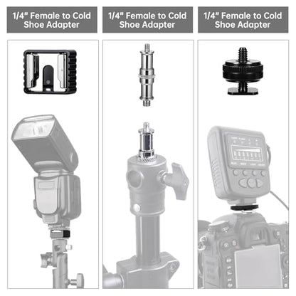Camera Tripod Adapter 26 Packs Camera Screws Mount Set Tripod Mount Adapter Set 1/4 to 1/4 Tripod Screw 1/4 to 3/8 Camera Mount Adapter Hot Shoe Adapter for Tripod Monopod Ballhead Quick Release Plate