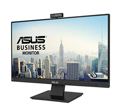 ASUS BE24EQK 24” Business Monitor with 1080P Full HD IPS, Eye Care, DisplayPort HDMI, Frameless, Built-in Adjustable 2MP Webcam, Mic Array, Stereo Speaker, Video Conference,Black - style: 24" Webcam