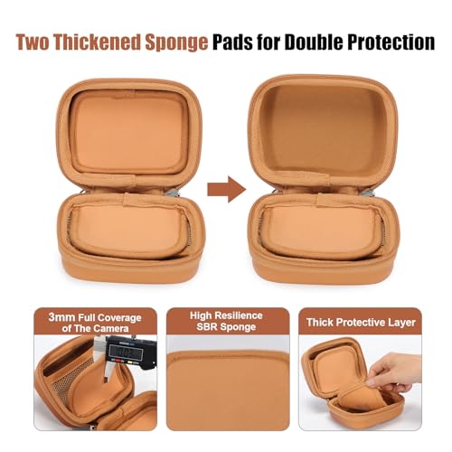 Cwatcun Carrying & Protective Case for Digital Camera, Small Camera Pouch for AbergBest 2.7" LCD Kodak Pixpro/Canon PowerShot ELPH 180/190 / DSCW830 Travel Cameras, Water-resistant Case -BROWN - color: Brown